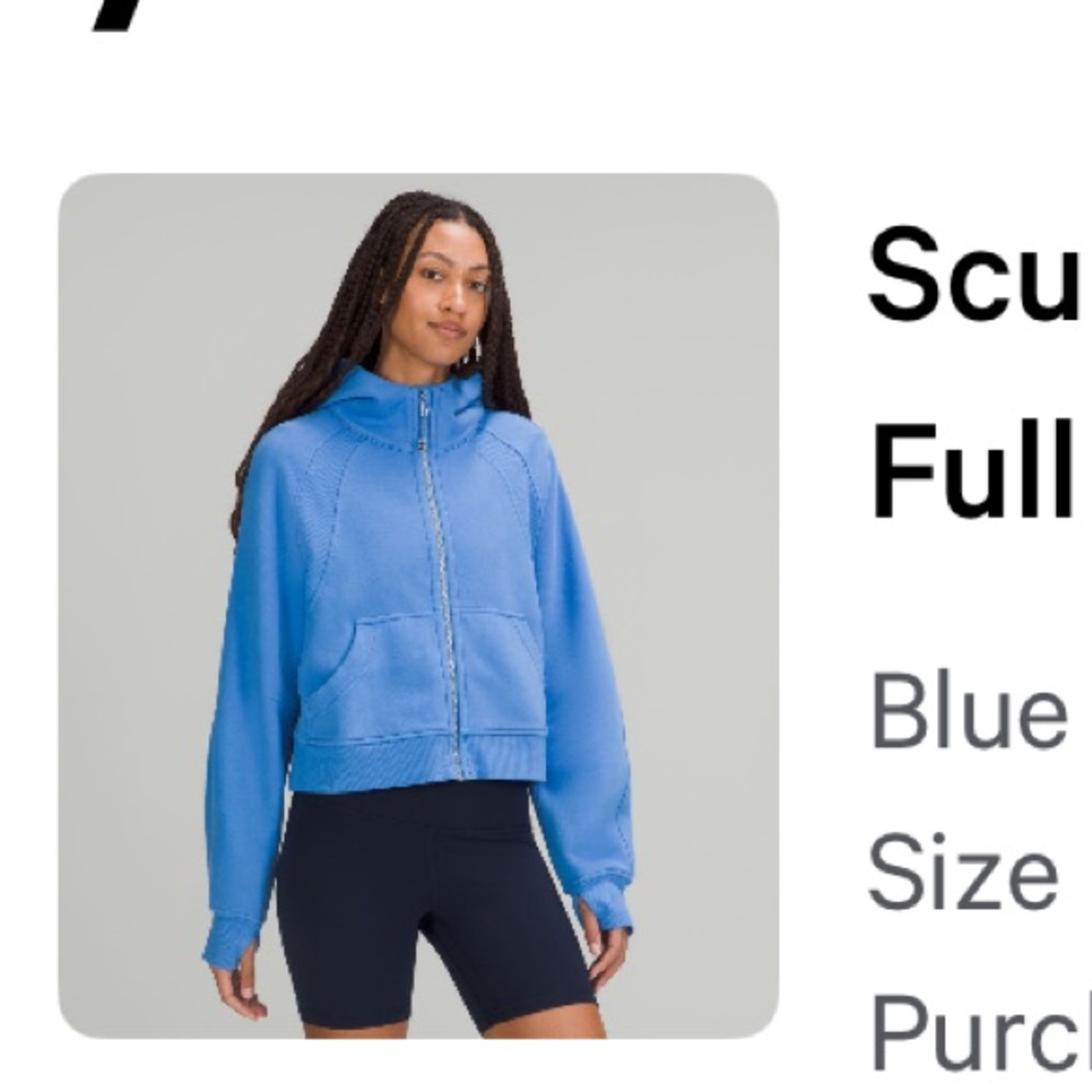 Lululemon scuba crop zip up